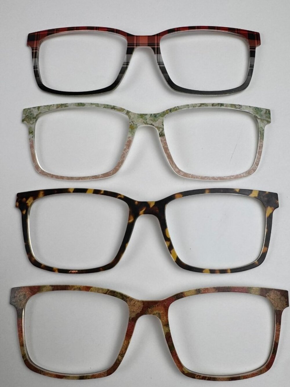 pair eyewear the kirby magnetic top frames lot of 4 van gogh plaid tortoise